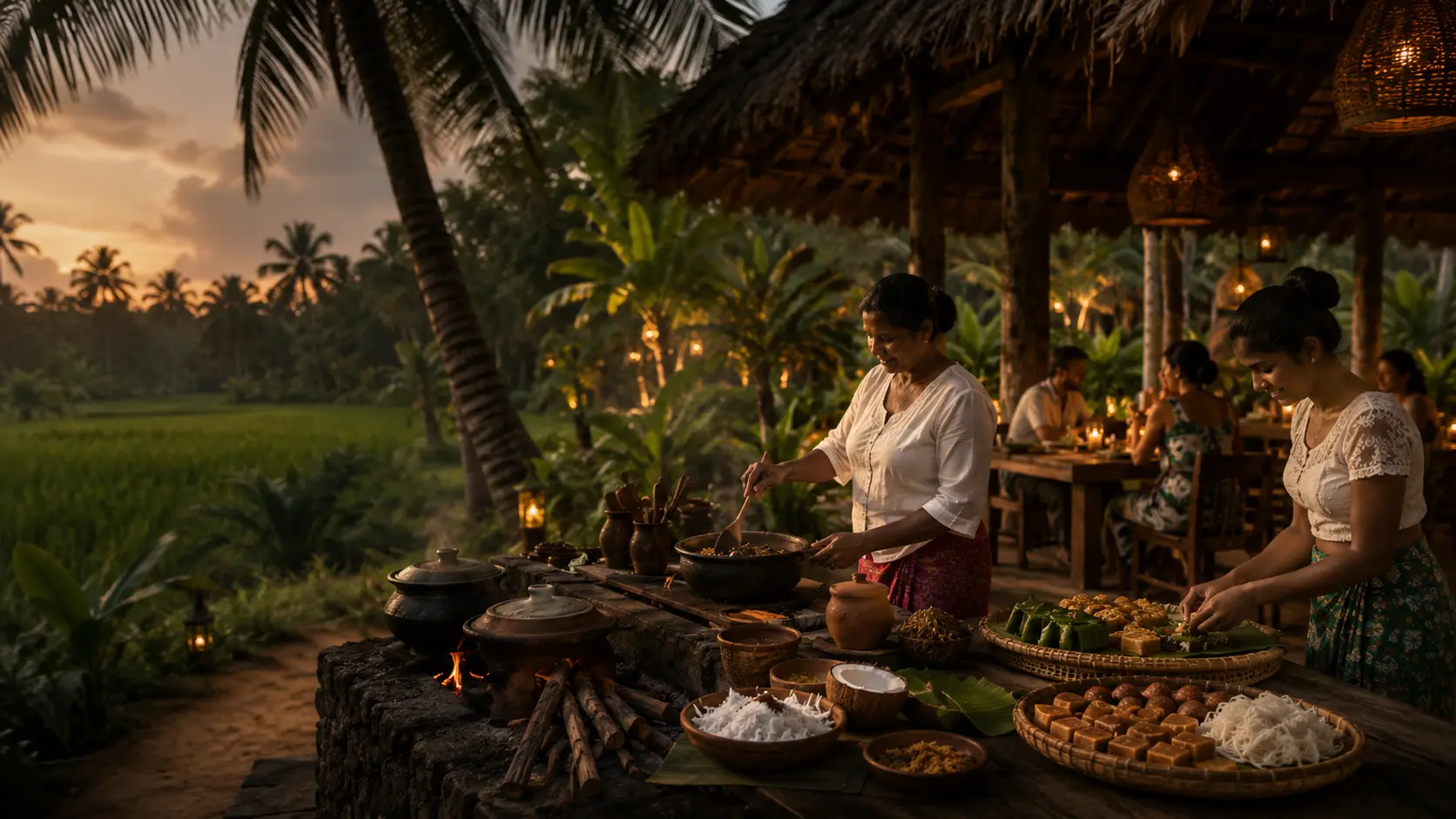 Shared cuisine prepared for a Palm Grove celebration