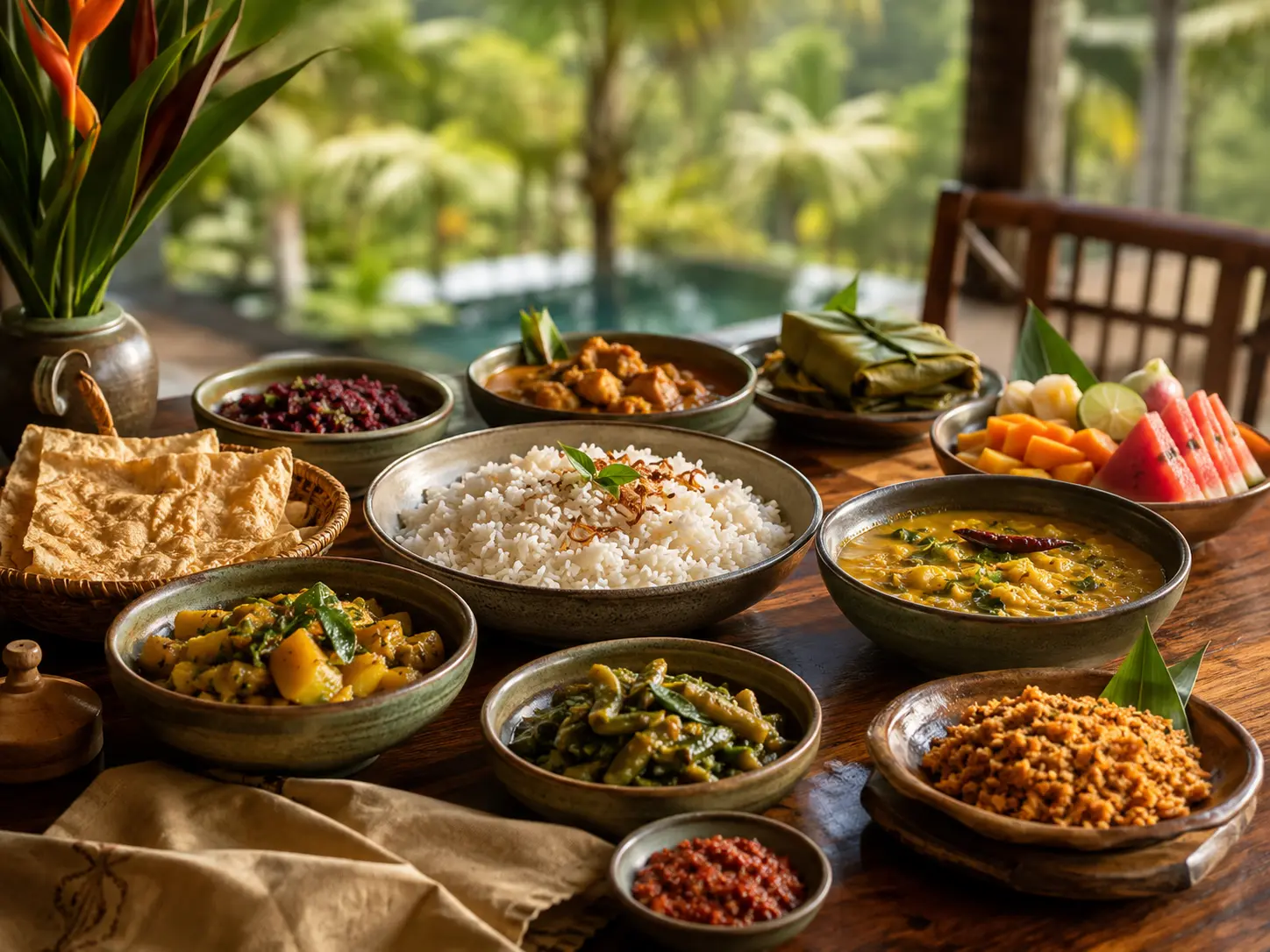 Local Sri Lankan cuisine served at Palm Grove Hideaway