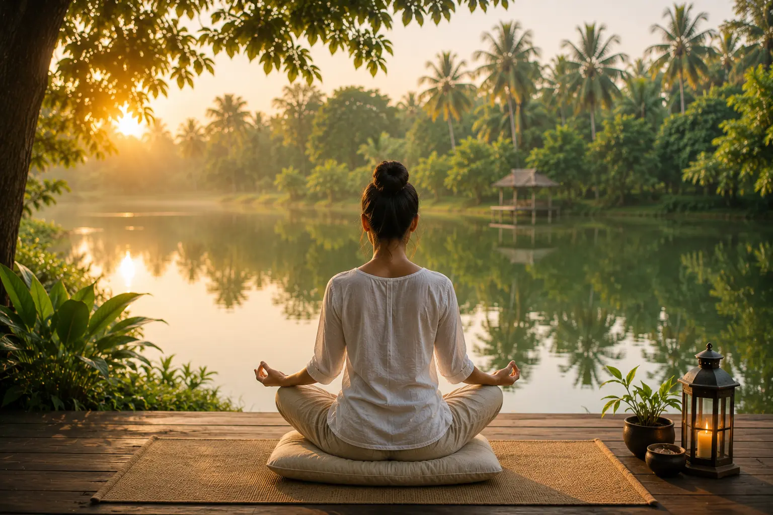 Meditation and restorative wellness at Palm Grove