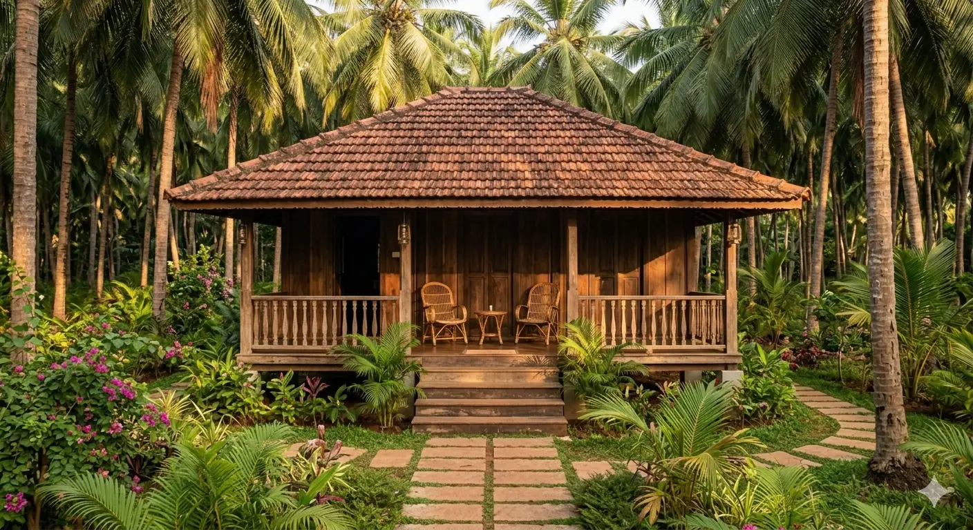 Palm Grove chalet among coconut trees