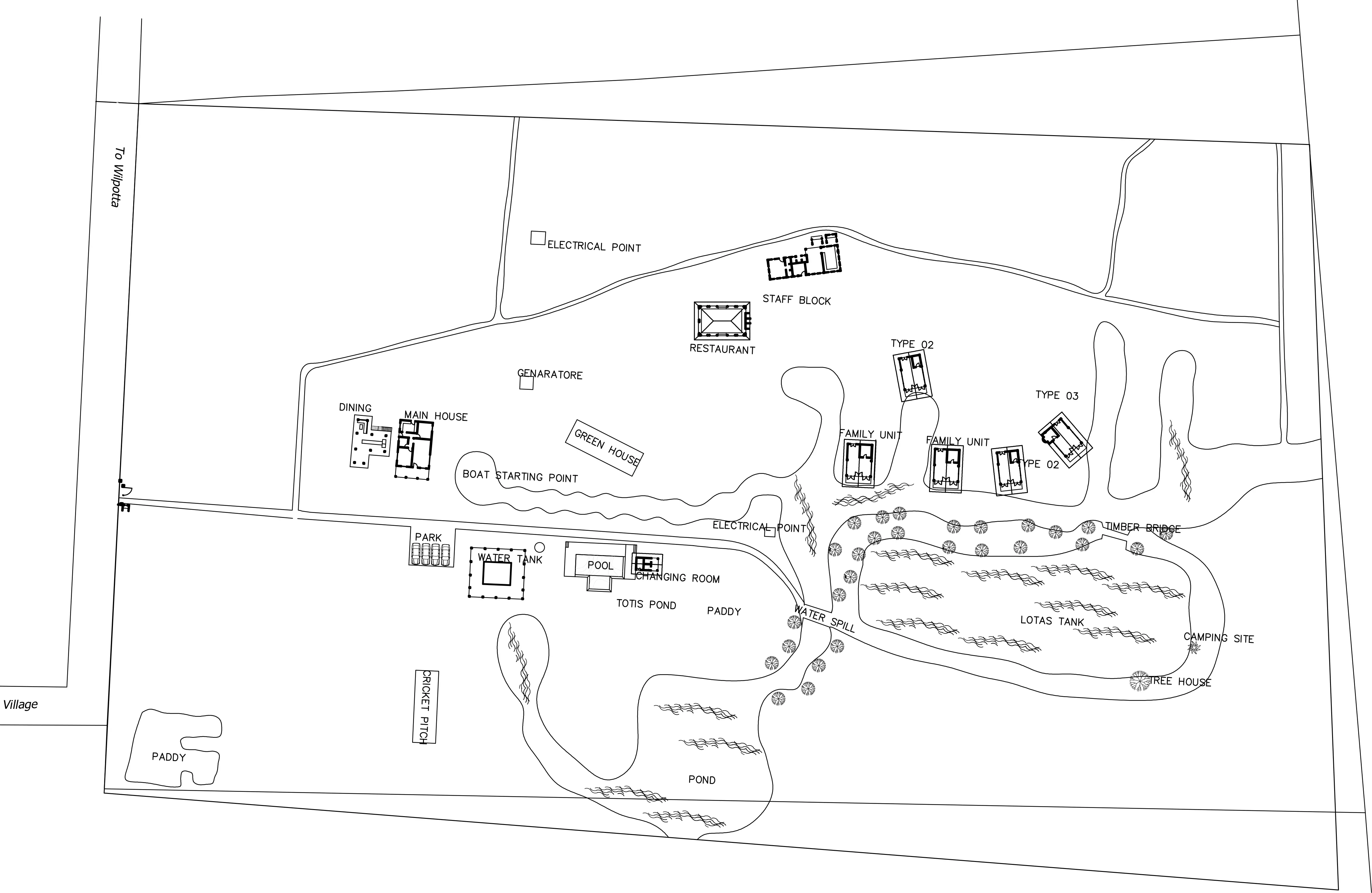 Site plan of Palm Grove Hideaway Resort