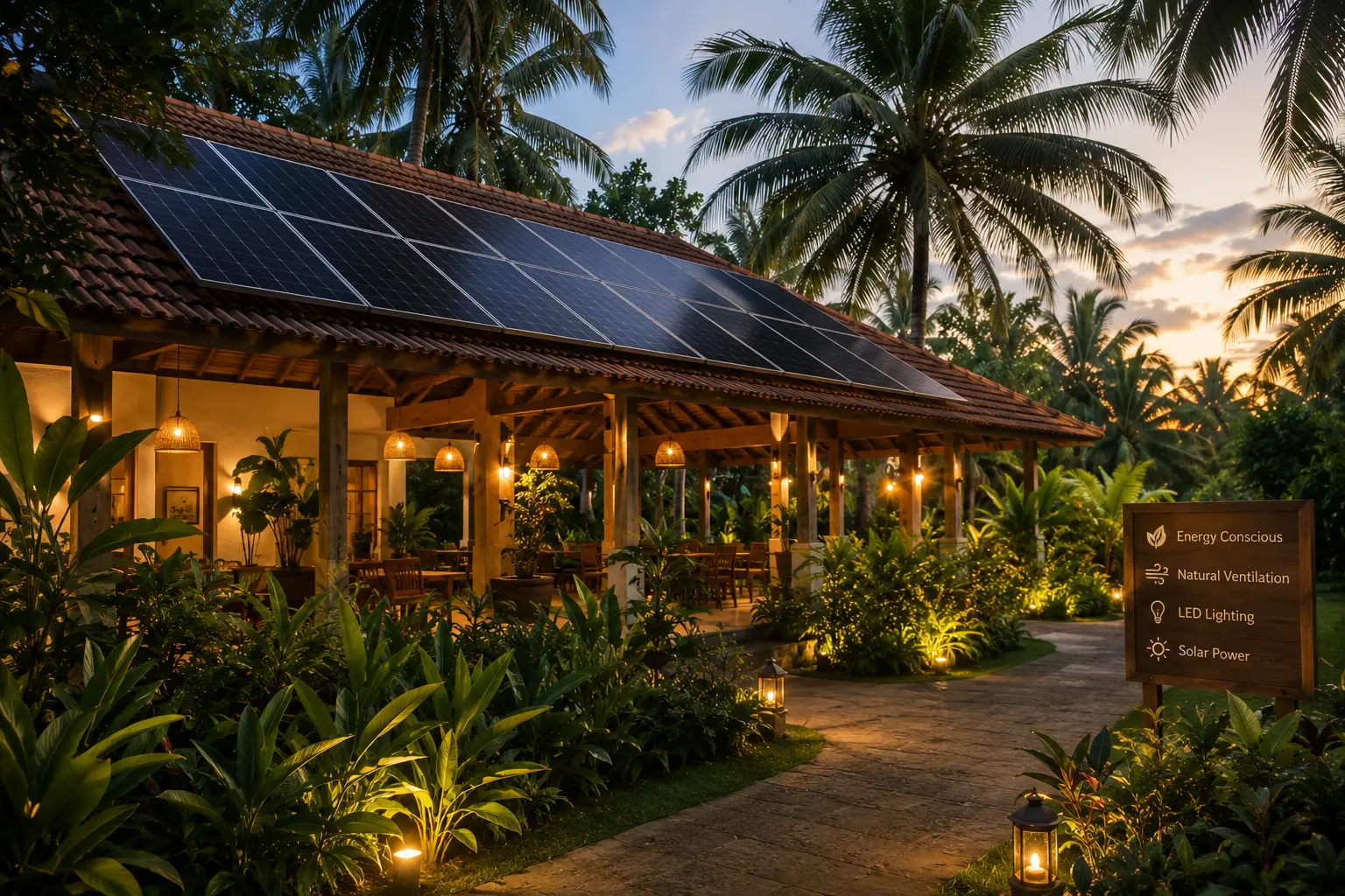 Sunlight reaching a naturally ventilated tropical building