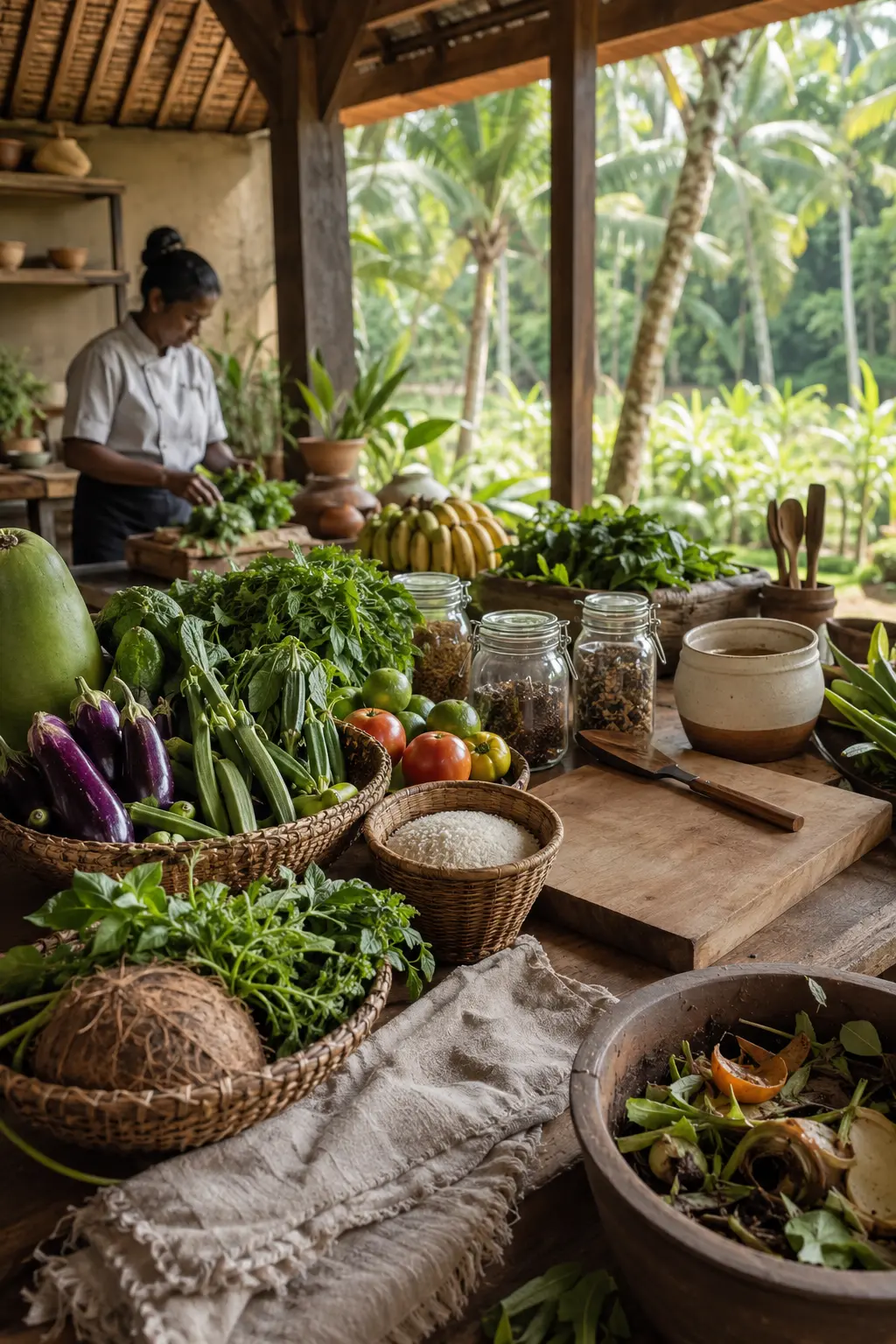 Fresh local produce prepared for Palm Grove cuisine